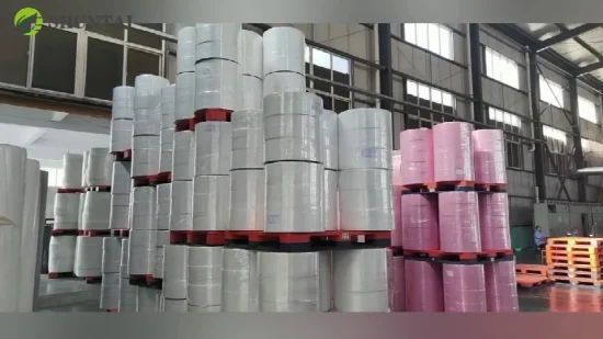 Fabricante da China Tecido não tecido spunbond de poliéster reciclado, rolo de tecido não tecido pet spunbond, fábrica de tecido não tecido RPET para embalagens/sacos/cortina